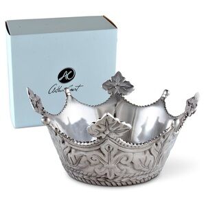 Arthur Court Designs Aluminum Mardi Gras Nut Bowl and Wine Caddy 7 inch Diameter